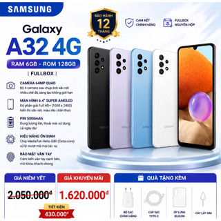 Điện Thoại Samsung Galaxy A32 6GB/128GB Fullbox | Màn Super AMOLED 90Hz | Camera 64MP | Pin 5000mAh | Bảo Hành 12 Tháng