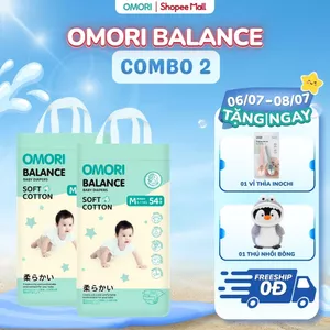 Combo 2 Bịch Tã/ Bỉm Dán OMORI BALANCE Mềm, Êm, Khô Thoáng NB66/S60/M54 Cho Bé Từ 3 - 11kg