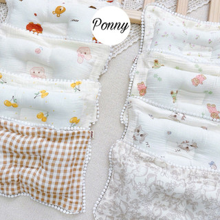 Gối Bông Chất Xô Muslin Thoáng Mát, Ruột Bông Mềm Mại Êm Ái Cho Bé Trên 6 Thán