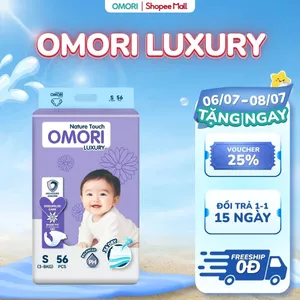 Tã Dán OMORI Luxury Mỏng Nhẹ, Thấm Hút An Toàn Size NB62/S56/M52 1 bịch