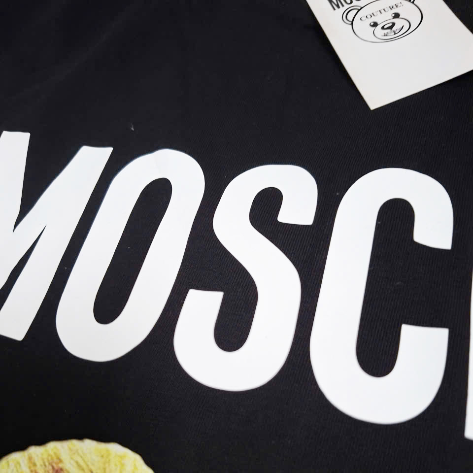 100% Cotton Áo thun unisex mặc được cả nam nữ Moschino Bear Cotton fom rộng oversize