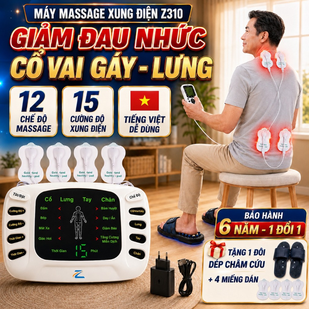 Máy Massage Xung Điện Châm Cứu Zlife Z310, Máy Massage Cầm Tay Giảm Đau Lưng Cổ Vai Gáy Tại Nhà