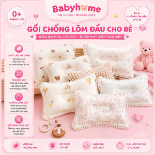Gối Bông Chất Xô Muslin Thoáng Mát, Ruột Bông Mềm Mại Êm Ái Cho Bé Trên 6 Thán
