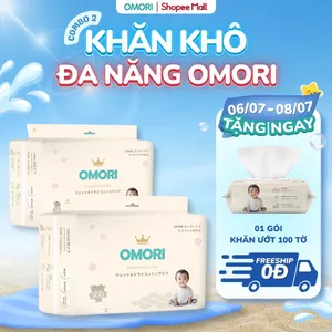 Combo 2 Khăn Vải Khô Đa Năng OMORI An Toàn, Mềm Mại Dành Cho Mẹ và Bé 900g