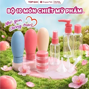 Bộ chiết mỹ phẩm 10 món, tiện lợi khi mang đi du lịch