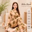 Đồ bộ cổ sen viền lé tay dài quần dài lụa mango cao cấp từ 45 đến 76kg