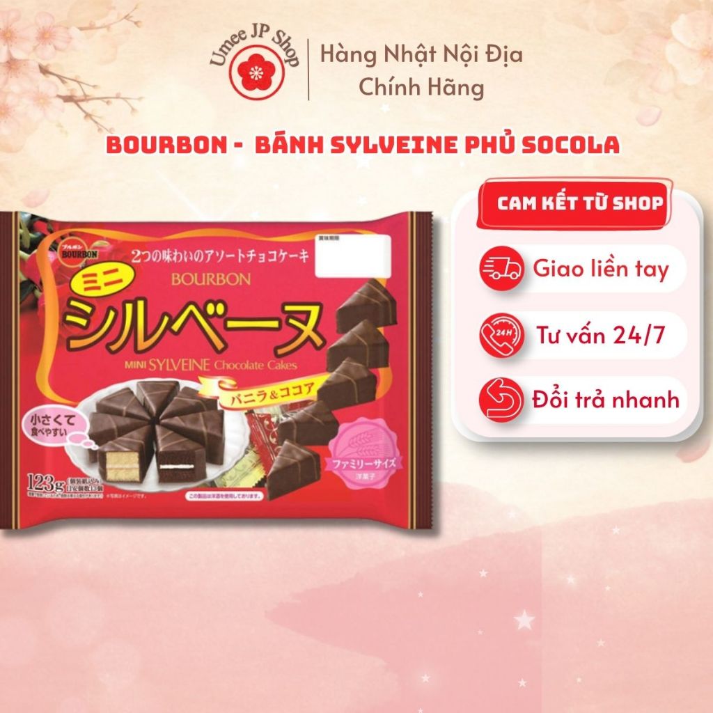 Bánh Sylveine nho khô phủ socola Bourbon hộp 120g - Hàng Nhật Nhập Khẩu