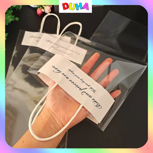 Combo 100 túi đựng hoa trong suốt đựng quà tặng, đựng hoa dán sẵn tag nhiều size, túi đựng gấu bông mini DUHA 084