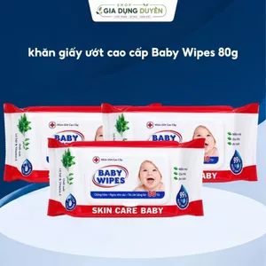 Combo 5 Gói khăn giấy ướt cao cấp Baby Wipes 80g an toàn cho da thân thiện với môi trường