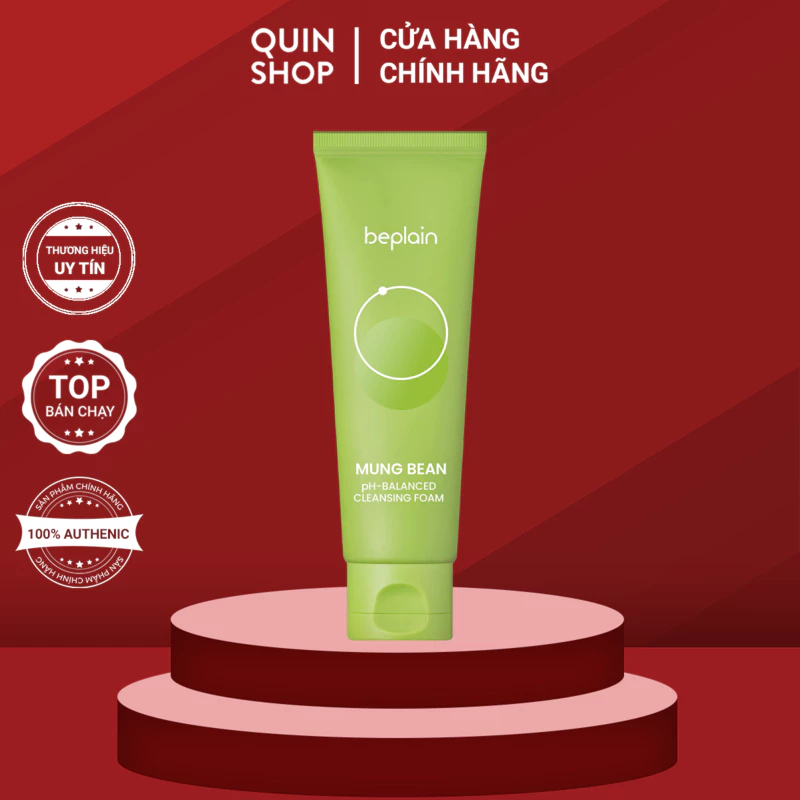 Sữa rửa mặt mềm mịn sạch sâu cấp ẩm Beplain Mung Bean Cleansing Foam 80ml Nhập Khẩu Chính Hãng