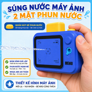 Đồ Chơi Súng Nước Máy Ảnh Cho Bé 2 Mặt Phun Nước - Đồ Chơi Mùa Hè Camera Mini, Bình Xịt Nước Trẻ Em,Quà Tặng Bé