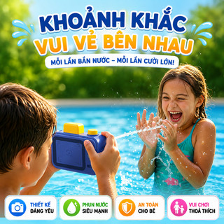 Đồ Chơi Súng Nước Máy Ảnh Cho Bé 2 Mặt Phun Nước - Đồ Chơi Mùa Hè Camera Mini, Bình Xịt Nước Trẻ Em,Quà Tặng Bé