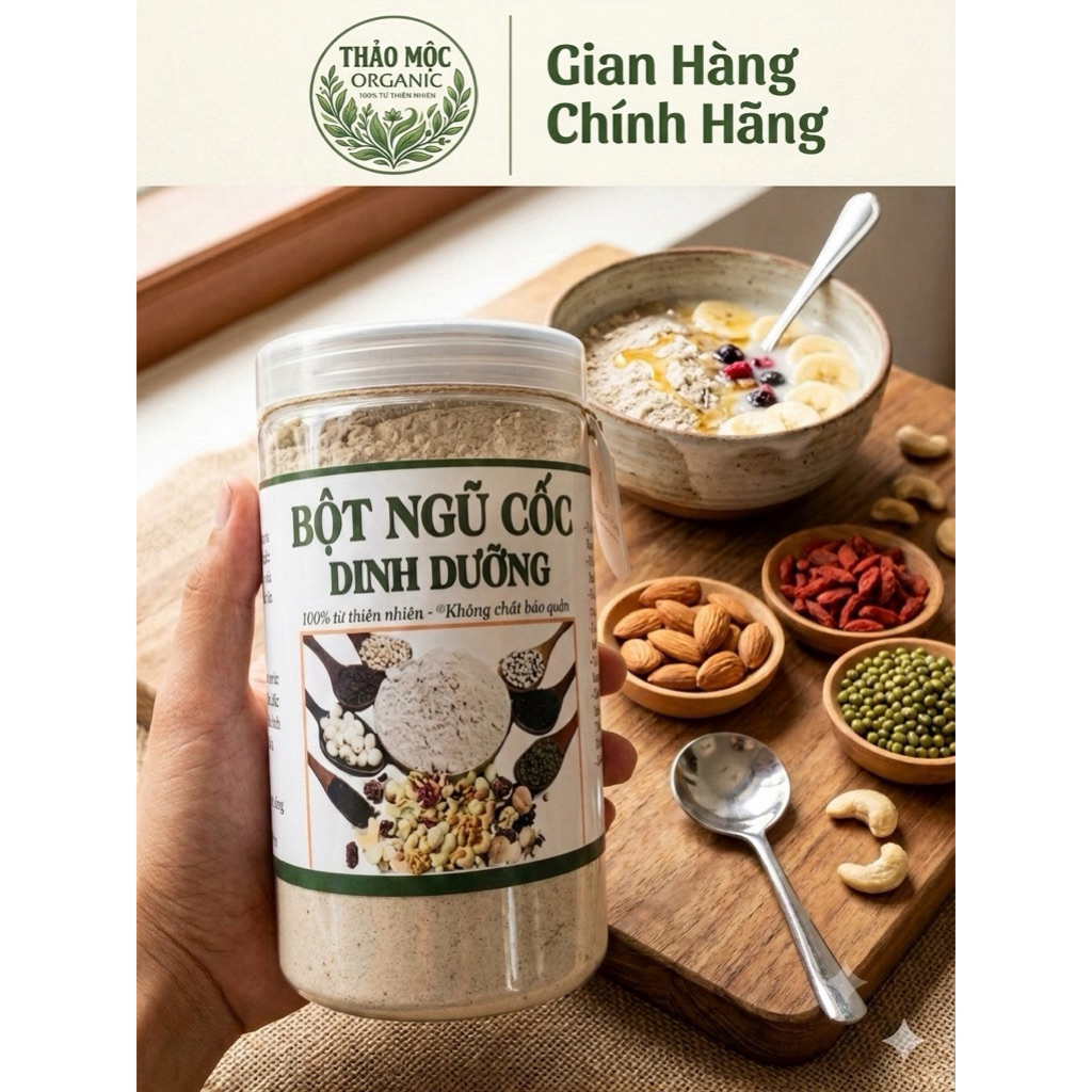 Bột Ngũ Cốc Dinh Dưỡng 17 Loại Hạt Cho Người Ăn Kiêng Giữ Vóc Dáng 500g - Thảo Mộc Organic