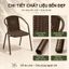 Ghế Sân Vườn Xếp Chồng Tiết Kiệm Chỗ, Lưới Textilene Dễ Lau, Khung Sắt Sơn Tĩnh Điện, Màu Nâu