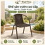 Ghế Sân Vườn Xếp Chồng Tiết Kiệm Chỗ, Lưới Textilene Dễ Lau, Khung Sắt Sơn Tĩnh Điện, Màu Nâu
