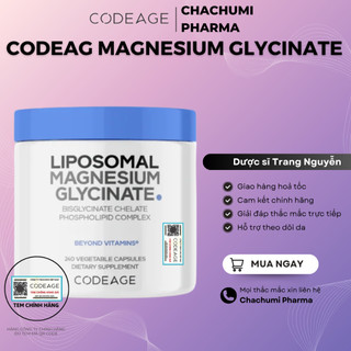 Viên Uống Bổ Sung Magiê Hỗ Trợ Giấc Ngủ, Xương Khớp, Giảm Stress Codeage Liposomal Magnesium 240v