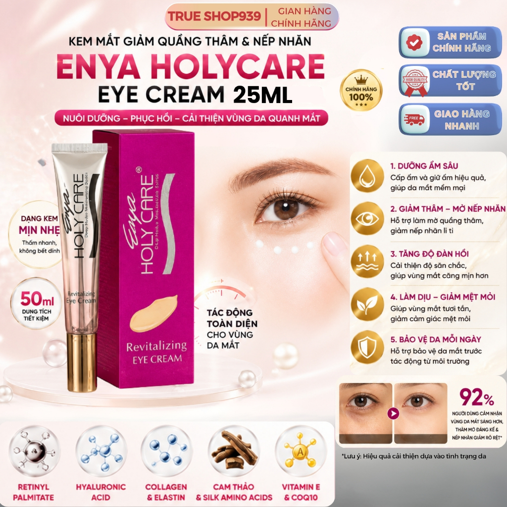 Kem mắt giảm thâm và vết nhăn ENYA HOLYCARE Revitalizing eye cream 25ml