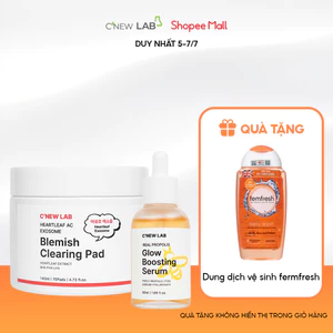 COMBO Serum keo ong 50ml và Toner Pad Exosome chiết xuất diếp cá hộp 70 miếng C'New Lab