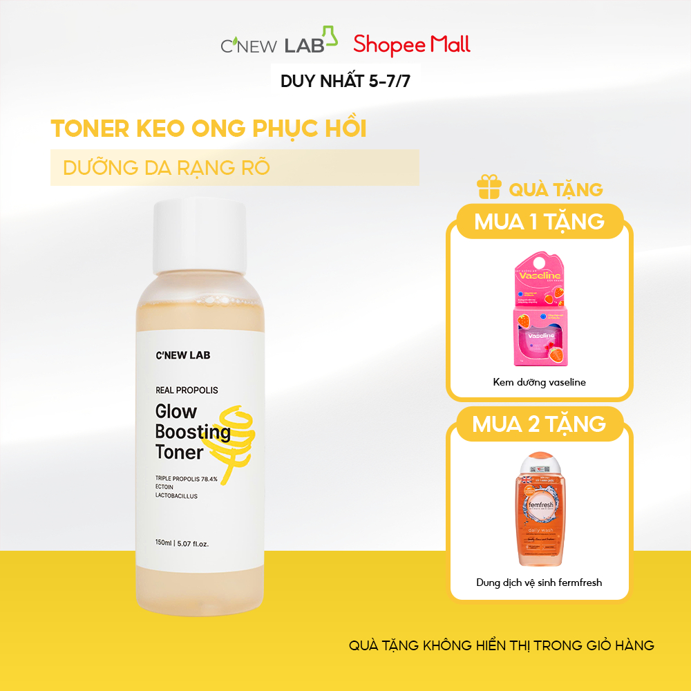 Toner Keo Ong 78,4% Real Propolis C'New Lab Hỗ trợ cấp ẩm và giúp da mịn màng  (150ml)