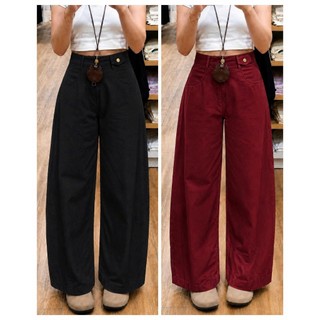 Quần nữ ống rộng cạp cao dáng baggy chất kaki mềm co giãn nhẹ che khuyết điểm nhiều màu TP03