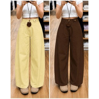 Quần nữ ống rộng cạp cao dáng baggy chất kaki mềm co giãn nhẹ che khuyết điểm nhiều màu TP03