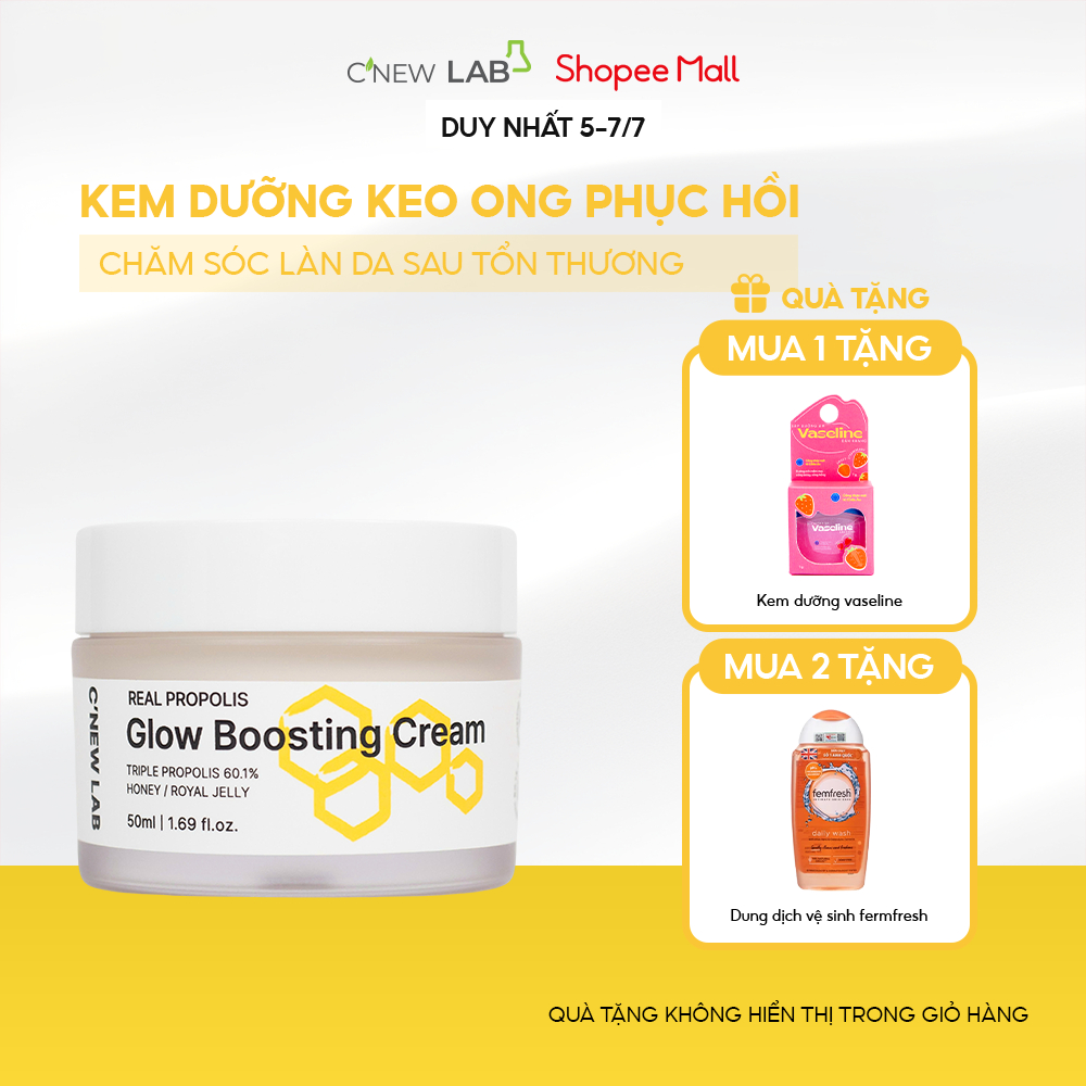 Kem dưỡng keo ong cấp ẩm C'New Lab Real Propolis Cream (50ml)