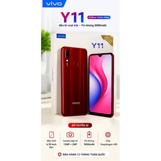 Điện Thoại Vivo Y11 Fullbox 3GB/32GB 6GB/128GB | Pin 5000mAh | Camera Kép AI | Màn Hình 6.35 Inch | Bảo Hành 12 Tháng