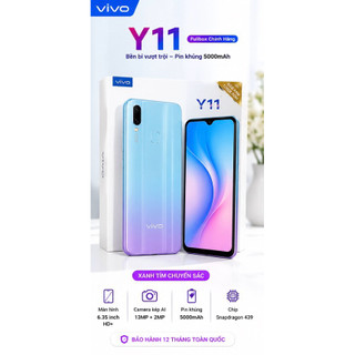 Điện Thoại Vivo Y11 Fullbox 3GB/32GB 6GB/128GB | Pin 5000mAh | Camera Kép AI | Màn Hình 6.35 Inch | Bảo Hành 12 Tháng