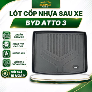 Lót cốp BYD Atto 3 - Nhựa dẻo TPO Không mùi, Chuẩn khít form xe, Chống thấm nước, Dễ vệ sinh