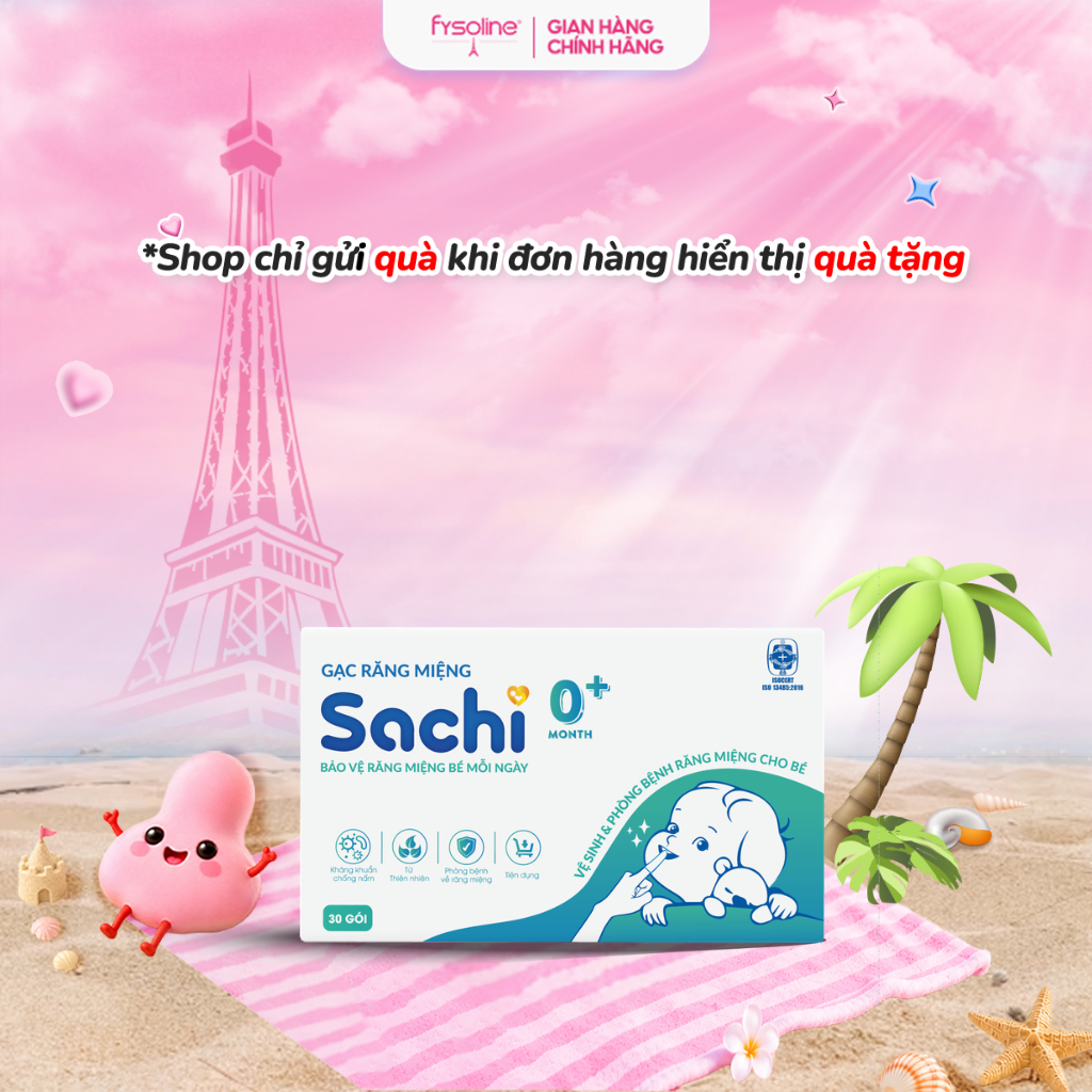 Gạc Răng Miệng SACHI Cho Bé Từ 0 Tháng Tuổi Hộp 30 Gói