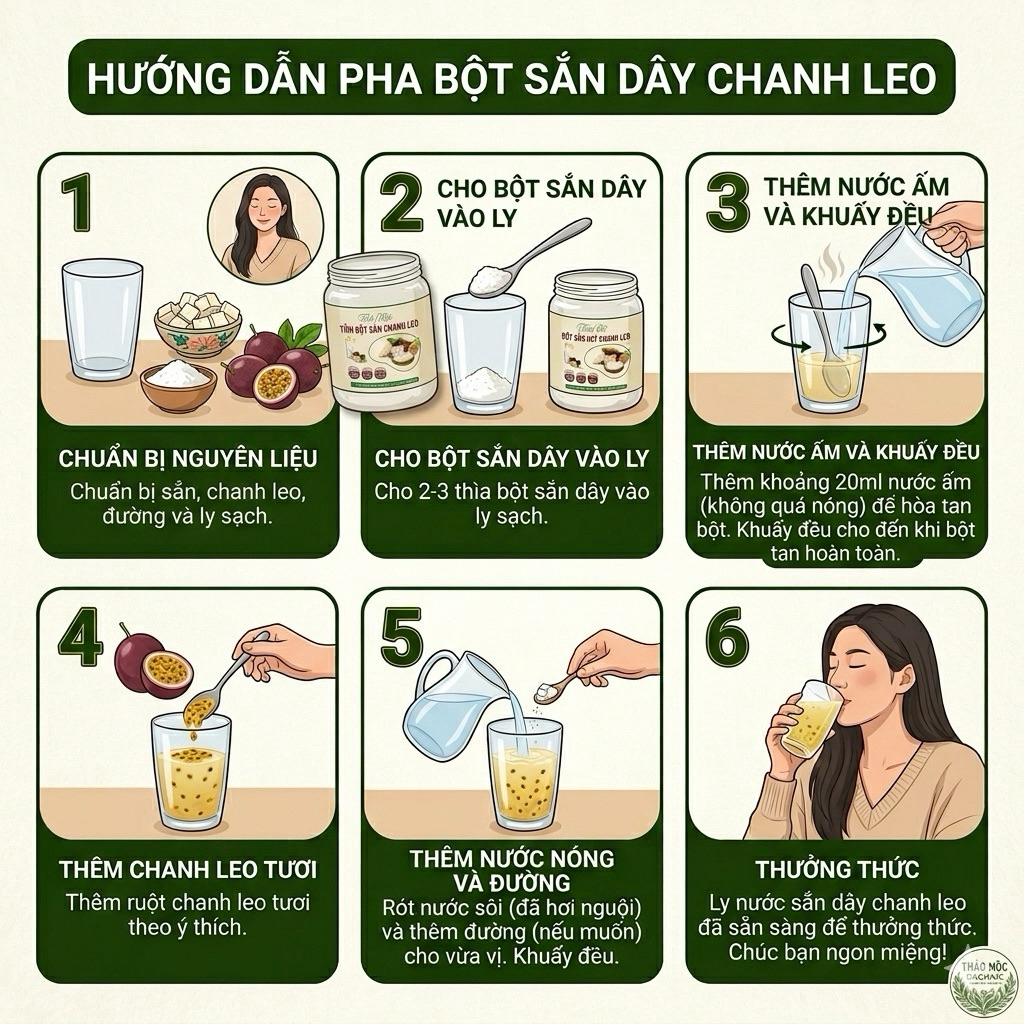 Bột Sắn Dây Chanh Leo Giải Nhiệt Thanh Mát Mùa Hè Hũ 500g - Thảo Mộc Ogranic