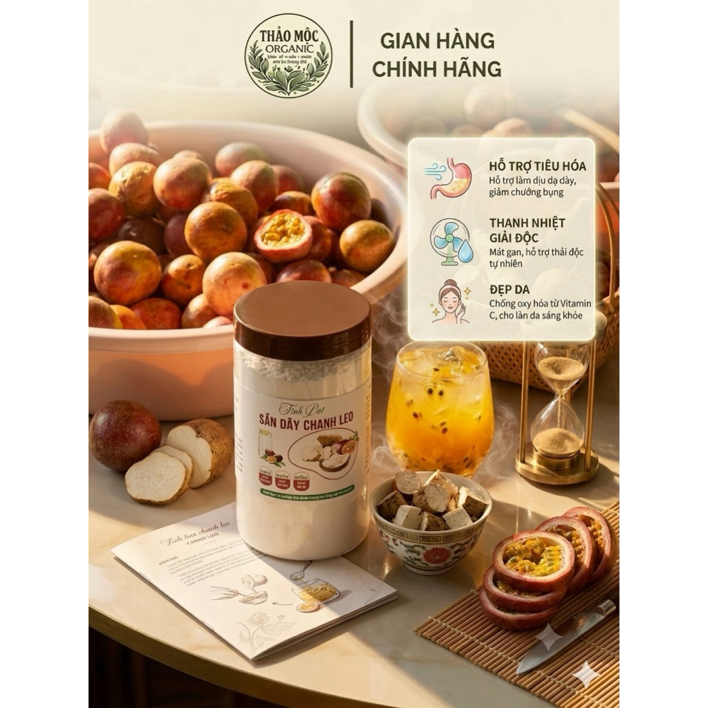 Bột Sắn Dây Chanh Leo Giải Nhiệt Thanh Mát Mùa Hè Hũ 500g - Thảo Mộc Ogranic