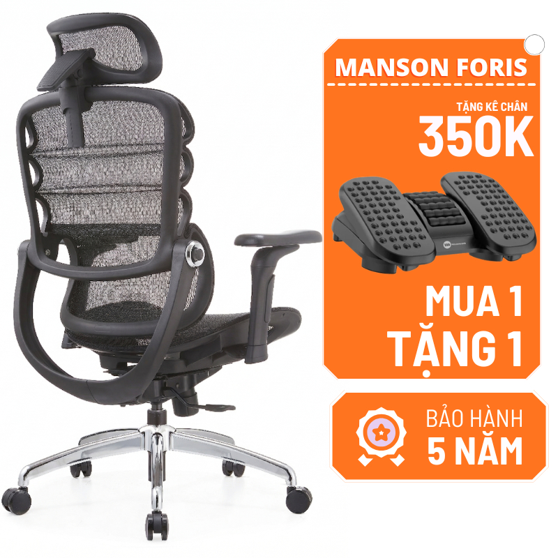 [The Manson - Hỏa Tốc 1h] Ghế Manson Foris (Tặng kê chân Lumi 350k) - Sihoo M57 - M77 - M18 - M90 - Manson Atum