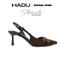 Giày SlingBack Cao Gót 7P Quai Khóa Chéo HAILLEY HADU M7163 Da Cao Cấp Đế TPR Chống Trượt BH 12T