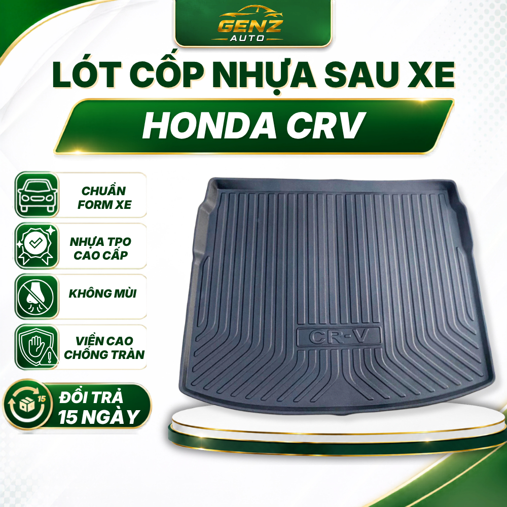 Lót cốp HONDA CRV 2023 - NAY - Nhựa dẻo TPO Không mùi, Chuẩn khít form xe, Chống thấm nước, dễ vệ sinh