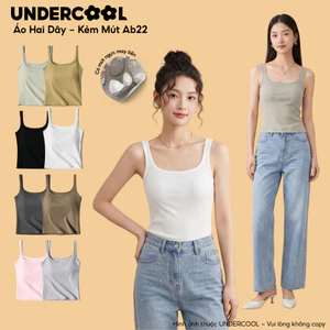 Áo Hai Dây Kèm Mút Ngực May Liền UNDERCOOL Thun Gân Co Giãn Nhiều Màu - Bra Top Đa Năng Cho Nữ - Ab22