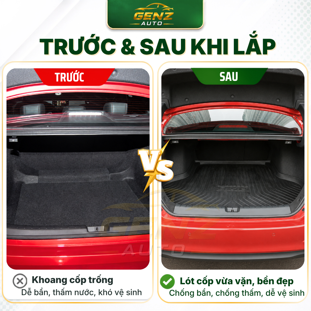 Lót cốp HONDA CIVIC 2007 - NAY - Nhựa dẻo TPO Không mùi, Chuẩn khít form xe, Chống thấm nước, dễ vệ sinh