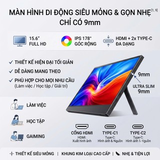 Màn Hình Phụ REAMOND 15.6 Inch Full HD - Màn Hình Di Động Type-C, HDMI, Màn Hình Mở Rộng Laptop, PC