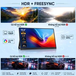Màn Hình Phụ REAMOND 15.6 Inch Full HD - Màn Hình Di Động Type-C, HDMI, Màn Hình Mở Rộng Laptop, PC
