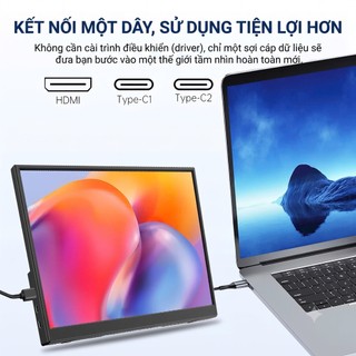 Màn Hình Phụ REAMOND 15.6 Inch Full HD - Màn Hình Di Động Type-C, HDMI, Màn Hình Mở Rộng Laptop, PC