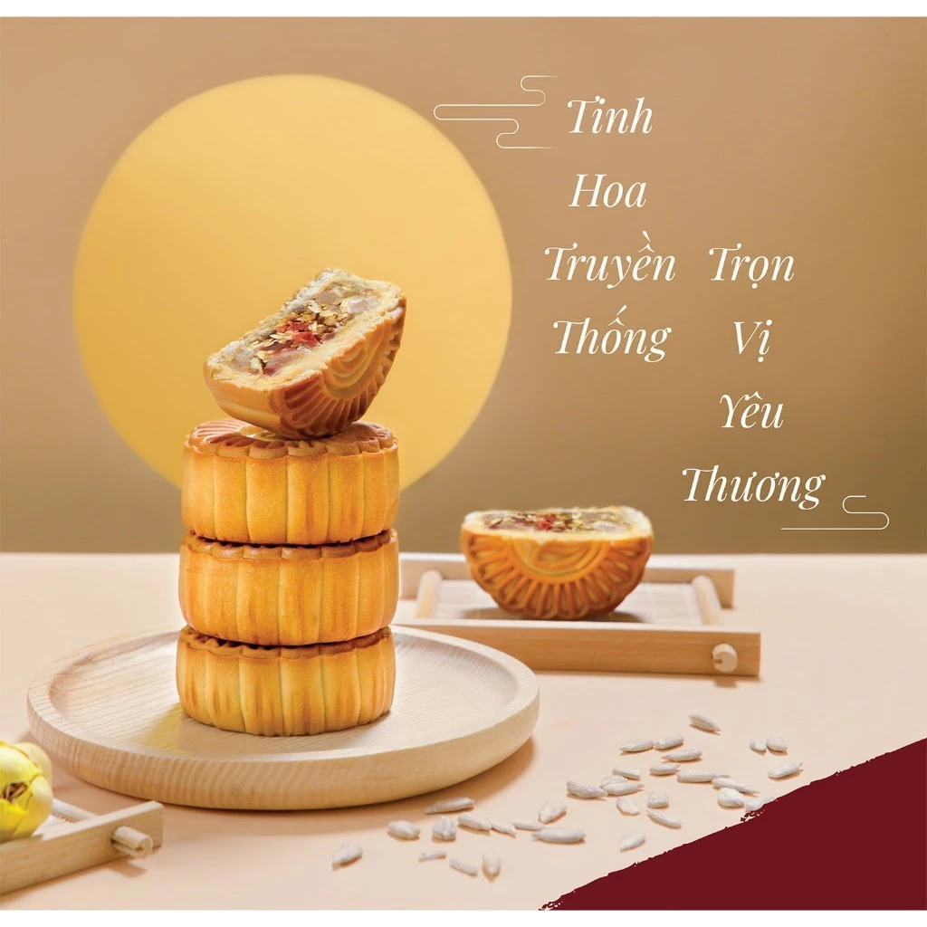 Set Bánh Trung Thu Cao Cấp Bảo Ngọc – Thu Bình An Xanh (Hộp 4 Bánh)