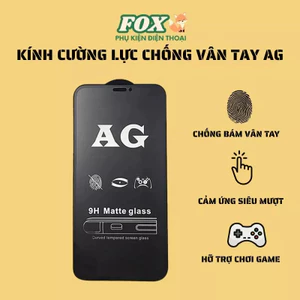 Kính cường lực chống vân mồ hôi cho IPhone 11 12 13 14 15 16Promax Pro Plus x/xs xr xsm 7/8/plus