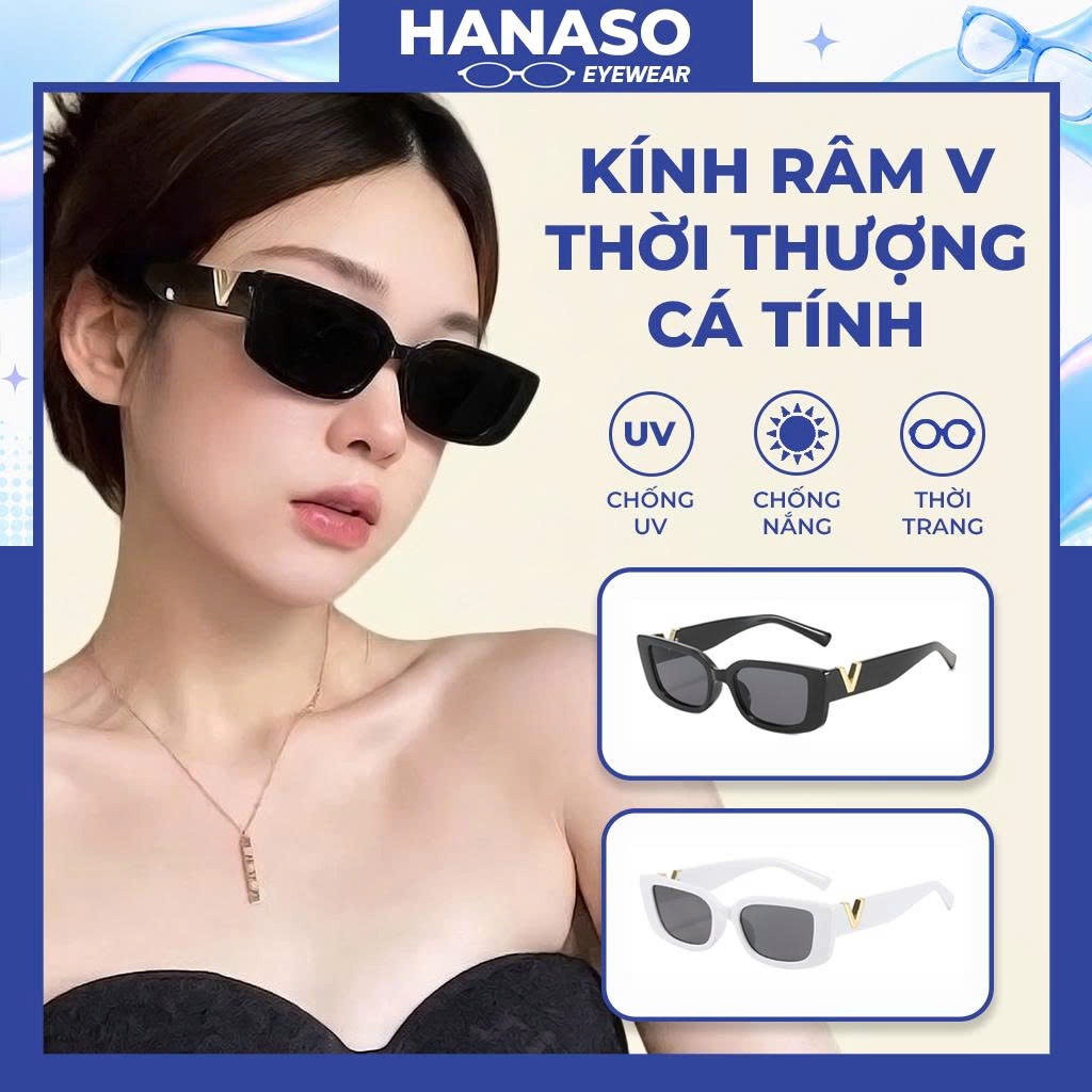 Kính mắt râm mát thời trang nữ nam phong cách retro Hàn Quốc siêu cá tính đi chơi biển chụp ảnh đẹp HANASO 334