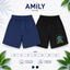 Combo 2 quần mặc nhà bé trai AMILY Cotton 95% cạp chun mềm mại, Thoải Mái, Form Basic 3-12 Tuổi