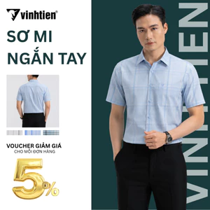 Áo Sơ Mi Nam Ngắn Tay 4727 Caro Vải Bamboo Vạt Ngang Form Regular Vĩnh Tiến 445 - Nhiều Màu