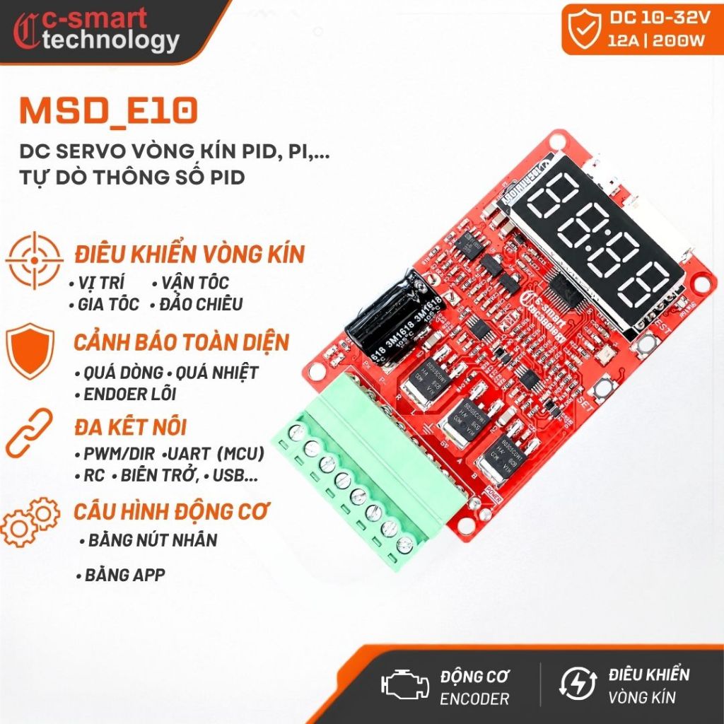 Servo Driver DC CcSmart MSD_E10 32V 10A Vòng Kín Điều Khiển Vị Trí Tốc ...