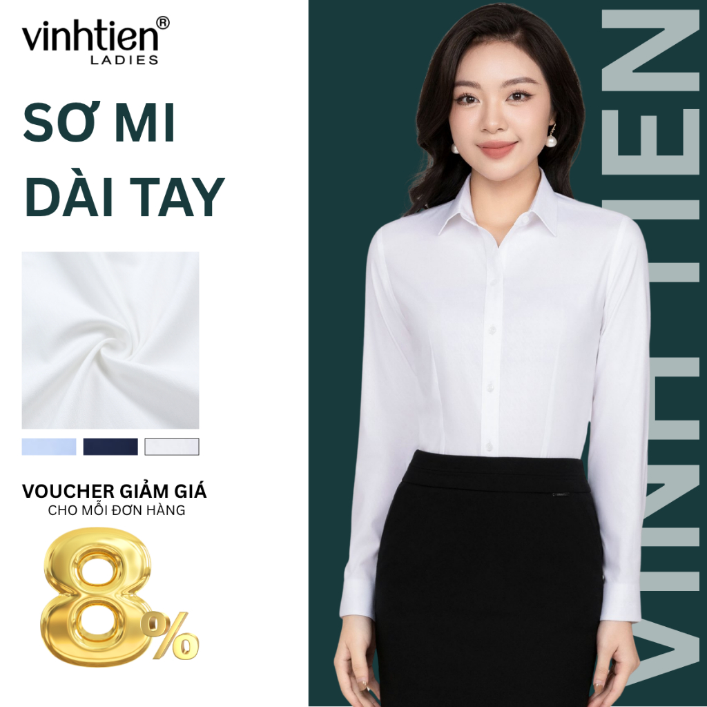 Áo Sơ Mi Dài Tay Vĩnh Tiến Ladies Chất Liệu Bamboo Có Khả Năng Hút Ẩm Kháng Khuẩn Cao - GTB 585