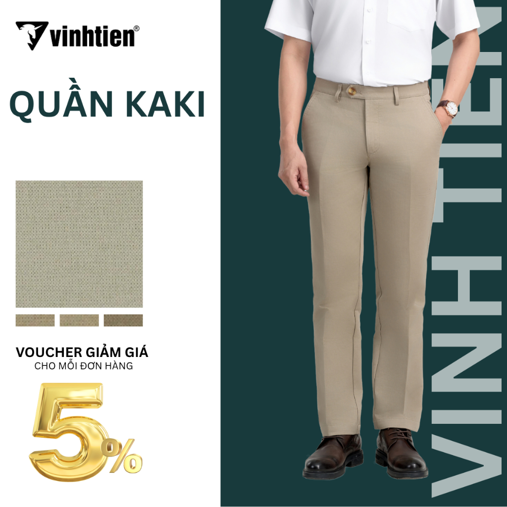 Quần Khaki Nam Trung Niên 0ly Classic Vải Cotton Vĩnh Tiến 545 - Nhiều Màu