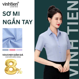 Áo Sơ Mi Nữ Ngắn Tay 0265 Vĩnh Tiến Ladies, Chất Liệu Bamboo, Vải Trơn - GTB 469