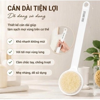 Bàn Chải Tắm Chà Lưng Tẩy Tế Bào Chết, Massage, Thư Giãn Thiết Kế Tay Cầm Dài Và Lông Mềm Mại